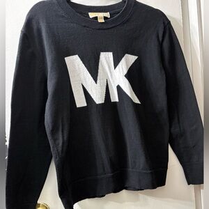 Michael Kors Black and White Crewneck Sweater